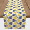 Mid Mod Yellow & Navy Florals Outdoor Table Runner
